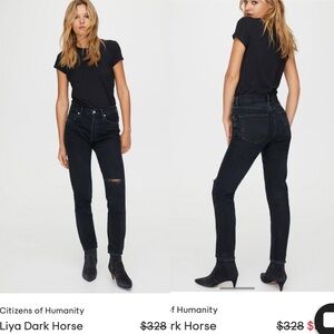 Citizens of Humanity Liya High Rise Crop Dark Horse Stretch Casual Size  23